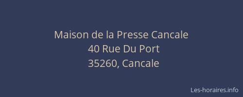 Maison de la Presse Cancale
