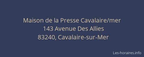 Maison de la Presse Cavalaire/mer