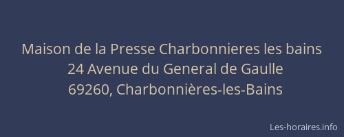 Maison de la Presse Charbonnieres les bains