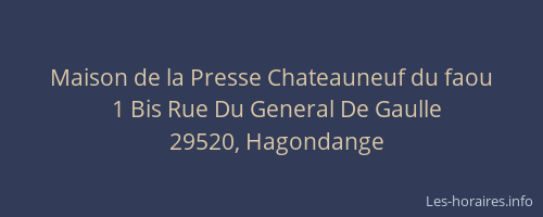 Maison de la Presse Chateauneuf du faou