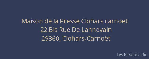 Maison de la Presse Clohars carnoet