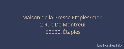 Maison de la Presse Etaples/mer