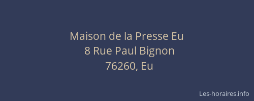 Maison de la Presse Eu