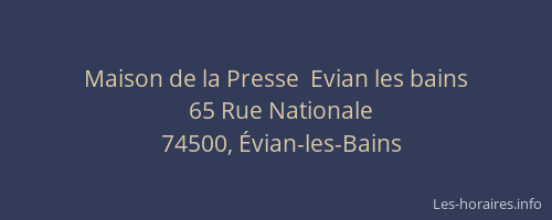 Maison de la Presse  Evian les bains