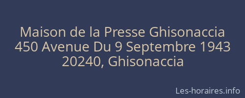 Maison de la Presse Ghisonaccia