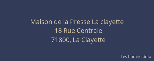 Maison de la Presse La clayette
