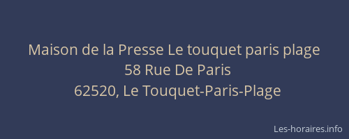 Maison de la Presse Le touquet paris plage