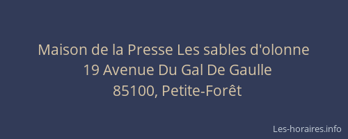 Maison de la Presse Les sables d'olonne