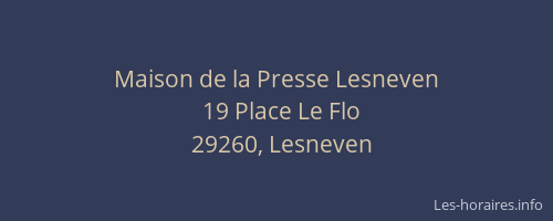 Maison de la Presse Lesneven