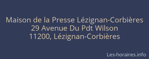 Maison de la Presse Lézignan-Corbières