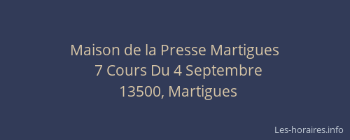 Maison de la Presse Martigues
