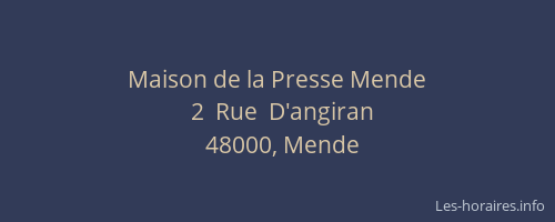 Maison de la Presse Mende