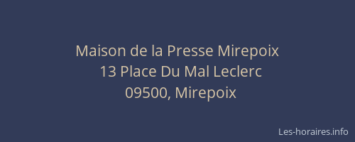Maison de la Presse Mirepoix