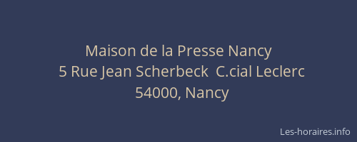 Maison de la Presse Nancy