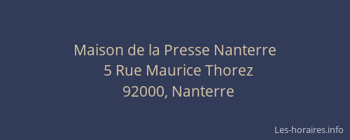 Maison de la Presse Nanterre