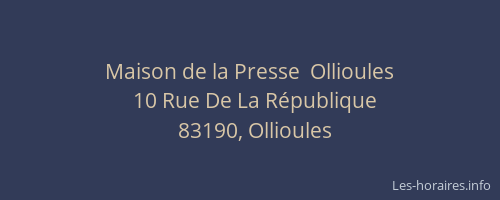Maison de la Presse  Ollioules