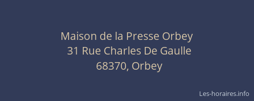 Maison de la Presse Orbey