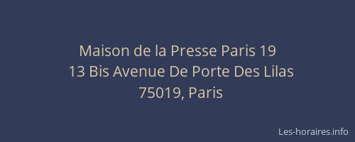 Maison de la Presse Paris 19