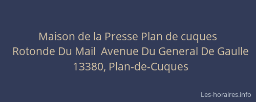 Maison de la Presse Plan de cuques