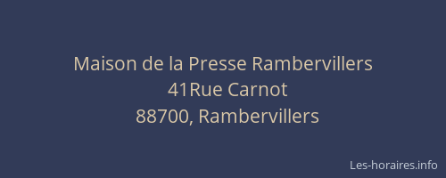 Maison de la Presse Rambervillers