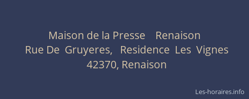 Maison de la Presse    Renaison
