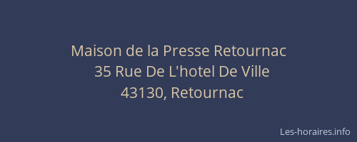 Maison de la Presse Retournac