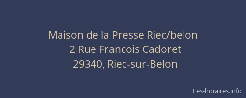 Maison de la Presse Riec/belon