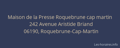 Maison de la Presse Roquebrune cap martin