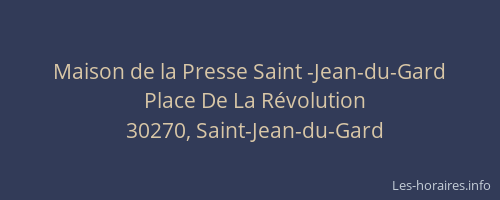 Maison de la Presse Saint -Jean-du-Gard