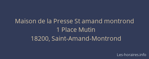 Maison de la Presse St amand montrond
