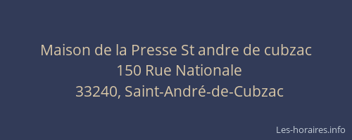 Maison de la Presse St andre de cubzac