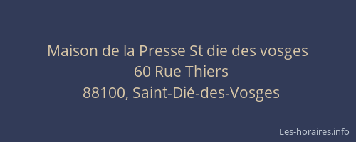 Maison de la Presse St die des vosges