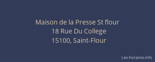 Maison de la Presse St flour
