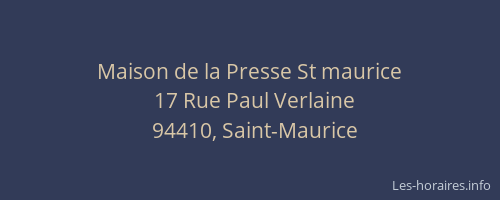Maison de la Presse St maurice