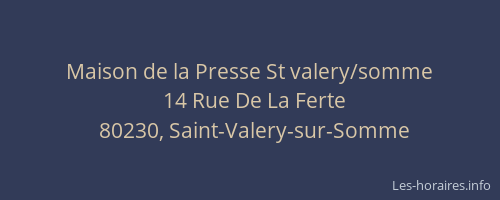 Maison de la Presse St valery/somme