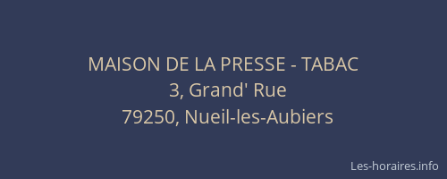 MAISON DE LA PRESSE - TABAC