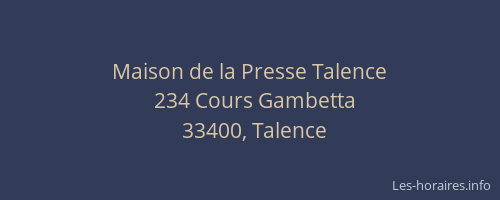 Maison de la Presse Talence