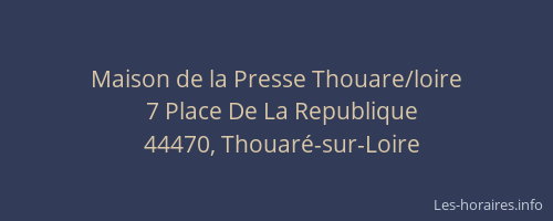 Maison de la Presse Thouare/loire