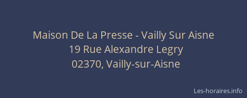 Maison De La Presse - Vailly Sur Aisne