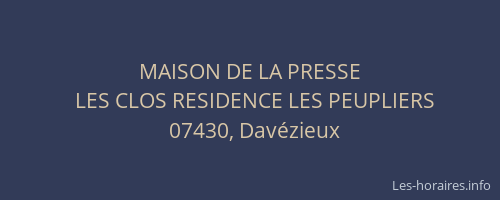 MAISON DE LA PRESSE