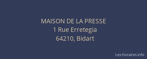 MAISON DE LA PRESSE