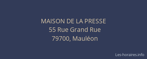 MAISON DE LA PRESSE
