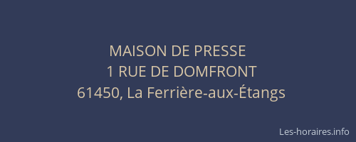 MAISON DE PRESSE