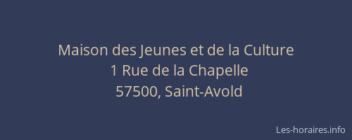 Maison des Jeunes et de la Culture