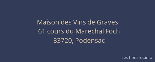 Maison des Vins de Graves