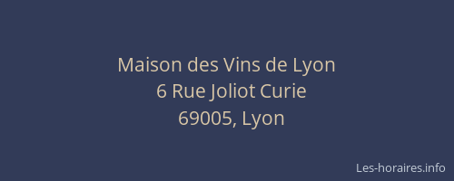 Maison des Vins de Lyon