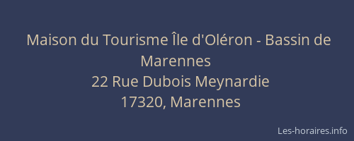 Maison du Tourisme Île d'Oléron - Bassin de Marennes