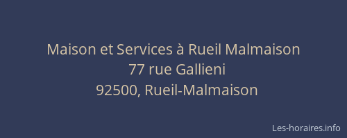 Maison et Services à Rueil Malmaison