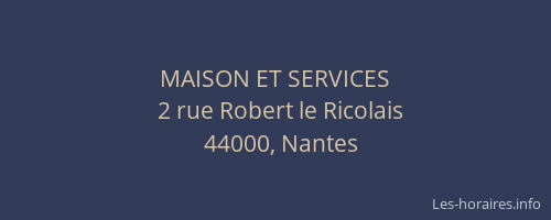 MAISON ET SERVICES