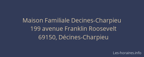 Maison Familiale Decines-Charpieu